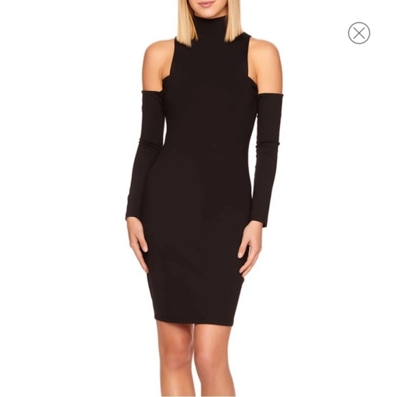 NWT SUSANA MONACO MOCK NECK COLD SHOULDER SHEATH DRESS - Picture 1 of 7